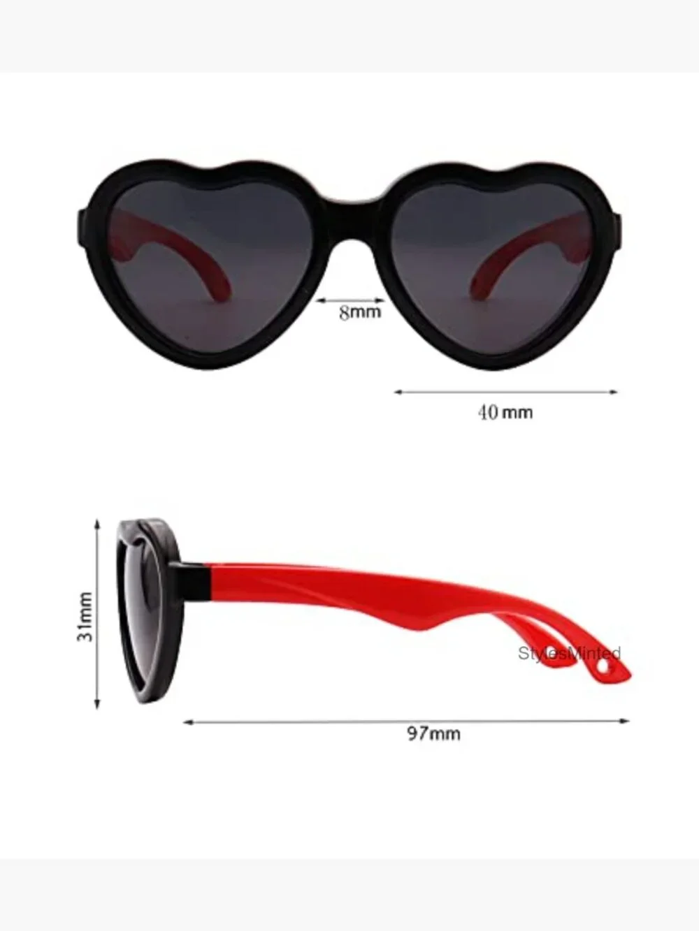 Heart Shaped Polarized Sunglasses with Strap for Toddler Infant UV400